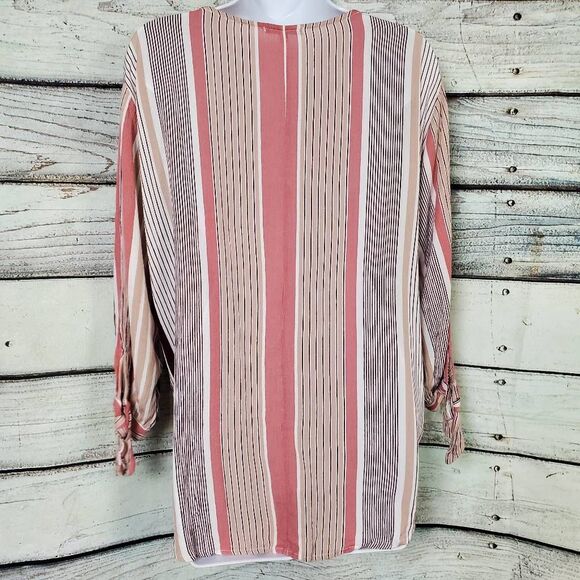 Staccato Women’s Striped Surplice Front Blouse Top Long Sleeve L - Picture 4 of 7